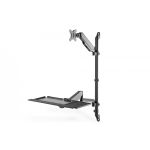 DIGITUS Sit-Stand Workstation wall single mount,  black max load capacity: 1-8 kg,max Screen Size: 17'-32' (DA-90372)
