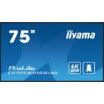 iiyama IIYAMA LH7554UHS-B1AG 75inch 3840x2160 UHD IPS panel Haze 25percent 500cd/m Landscape and Portrait Signal FailOver Speakers (LH7554UHS-B1AG)