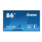 iiyama IIYAMA LH8654UHS-B1AG 86inch 3840x2160 UHD IPS Panel 25precent Haze 500cd/m2 Landscape and Portrait Signal FailOver Speakers 2x 10W (LH8654UHS-B1AG)