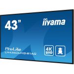 iiyama IIYAMA LH4360UHS-B1AG 43inch 3840x2160 UHD VA panel Haze 25perc 500cd/m Landscape and Portrait Wallmount Included (LH4360UHS-B1AG)