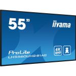 iiyama IIYAMA LH5560UHS-B1AG 55inch 3840x2160 UHD VA panel Haze 25perc 500cd/m Landscape and Portrait Wallmount Included (LH5560UHS-B1AG)