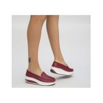 Pantofi casual Engros din piele naturala dama, Buga Rosu