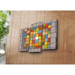 Set 3 tablouri decorative, 3PATK-95, Canvas, 20 x 39 cm, 2 piese, Multicolor