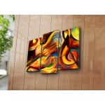 Set 3 tablouri decorative, 3PATK-96, Canvas, 20 x 39 cm, 2 piese, Multicolor