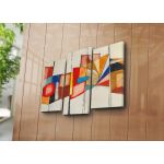 Set 3 tablouri decorative, 3PATK-97, Canvas, 20 x 39 cm, 2 piese, Multicolor