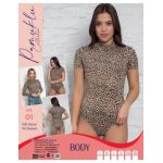 Body Leopard Maneca Scurta Pamuklu 01 Engros