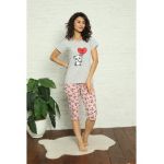 Pijama dama tricou pantaloni 3/4,Engros