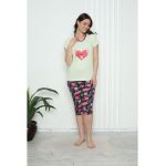 Pijama dama tricou pantaloni 3/4,Engros