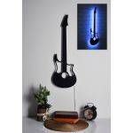 Decoratiune luminoasa LED, Guitar, MDF, 60 LED-uri, Albastru