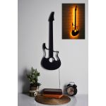 Decoratiune luminoasa LED, Guitar, MDF, 60 LED-uri, Galben