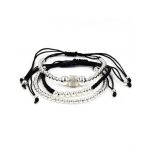 Set 3 bratari placate cu aur alb CODE-52-S