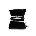 Set 3 bratari placate cu aur alb CODE-53-S