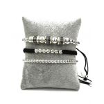 Set 3 bratari placate cu aur alb CODE-55-S