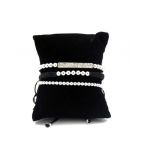 Set 3 bratari placate cu aur alb CODE-56-S