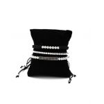 Set 3 bratari placate cu aur alb CODE-57-S