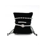 Set 3 bratari placate cu aur alb CODE-58-S
