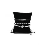 Set 3 bratari placate cu aur alb CODE-59-S