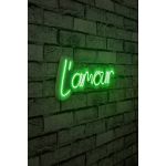 Decoratiune luminoasa LED, L'amour, Benzi flexibile de neon, DC 12 V, Verde