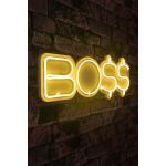 Decoratiune luminoasa LED, BOSS, Benzi flexibile de neon, DC 12 V, Galben