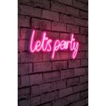 Decoratiune luminoasa LED, Lets Party, Benzi flexibile de neon, DC 12 V, Roz