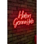 Decoratiune luminoasa LED, Haters Gonna Hate, Benzi flexibile de neon, DC 12 V, Rosu