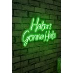 Decoratiune luminoasa LED, Haters Gonna Hate, Benzi flexibile de neon, DC 12 V, Verde