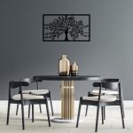 Decoratiune de perete, Monumental Tree, Metal, 70 x 40 cm, Negru