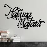 Decoratiune de perete, Hakuna Matata 6, Metal, 95 x 57 cm, Negru