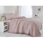 Cuvertura de pat dubla, Saheser, 119 - Lilac, 220x240 cm, 100% bumbac, 340 gr/m², lila
