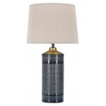 Lampa de masa, Graphs Dark, Mauro Ferretti, 1 x E27, 40W, Ø30 x 55 cm, ceramica/fier/textil, multicolor