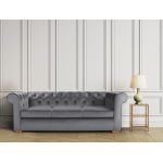 Canapea Oxford Chesterfield, 93x214x75 cm, 3 locuri, Antracit