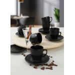 Set cesti de cafea, Keramika, 275KRM1650, Ceramica, Negru mat