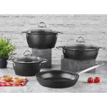 Set vase pentru gatit, Noble Life, 721NBL3105, 100% teflon, Negru