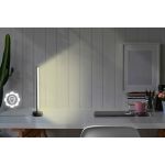 Lampa de masa, Curlux, 395NGR1108, Corp din aluminiu de 45 cm, Invelis electrostatic, Alb
