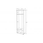Dulap Como, 2 Usi, Antracit/Alb, L 66 x l 35 x H 200 cm
