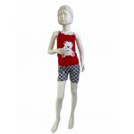 Pijama Copii Fetite Short Kimono Engros- ROSU