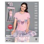 Pijama dama din bumbac cu pantaloni lungi engros