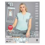 Pijama dama din bumbac cu pantaloni lungi engros