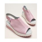 Sandale cu platforma dama Engros, model Liberty, din piele naturala, roz