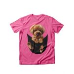 Tricou dama caini poodle in buzunar, engros