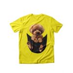 Tricou dama caini poodle in buzunar, engros