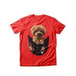 Tricou dama caini poodle in buzunar , engros