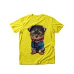 Tricou dama caini yorkshire imbracat, engros