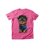 Tricou dama caini yorkshire imbracat, engros