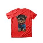 Tricou dama caini yorkshire imbracat, engros