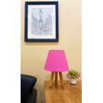 Lampa de masa, FullHouse, 390FLH1711, Lemn, Roz / Natural