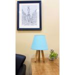 Lampa de masa, FullHouse, 390FLH1716, Lemn, Albastru / Natural