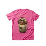 Tricou dama bufnita coffee, engros