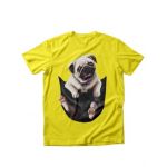 Tricou dama caini pug in buzunar, engros