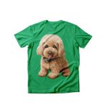 Tricou dama caini pui de poodle, engros